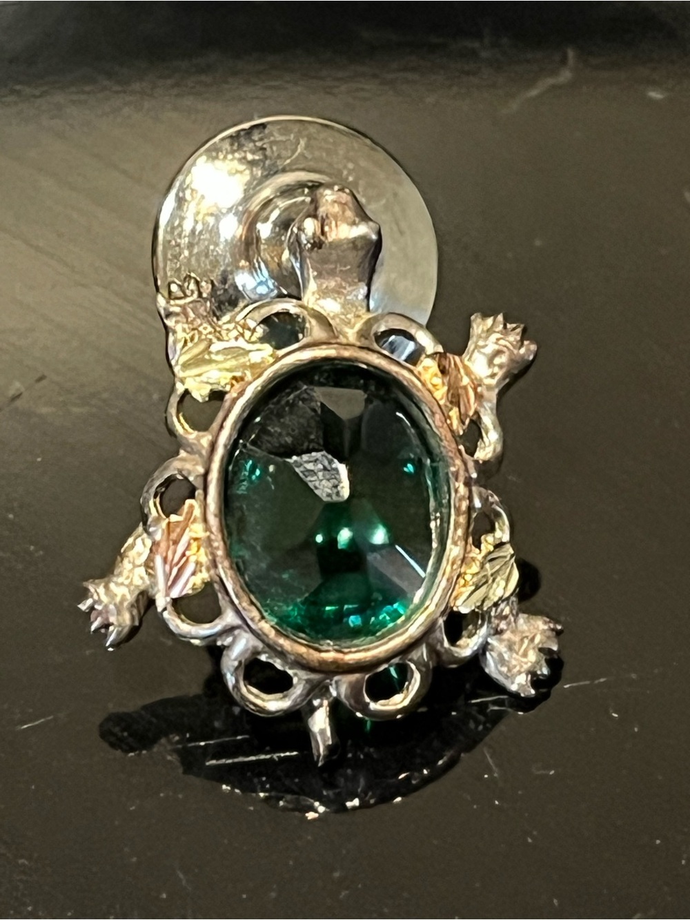 Green Crystal Turtle Brooch Pin - Women Jewelry